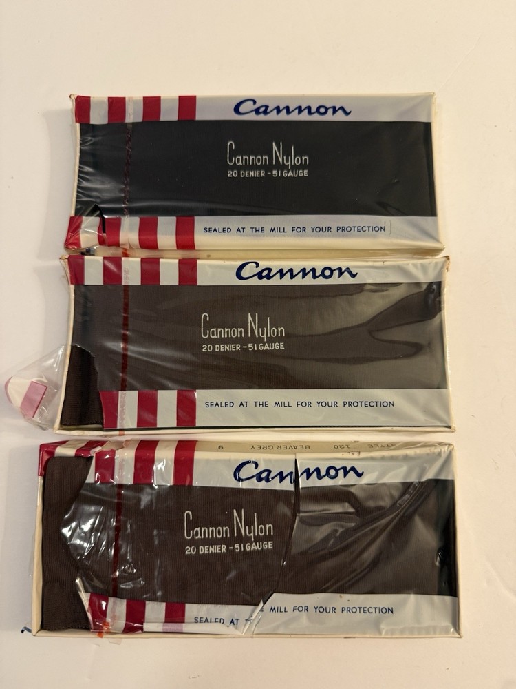 3 Pair NOS Vintage Cannon Seamed Stockings Size 9, 20 Denier 51 Gauge