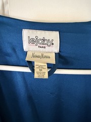 Vintage Lejaby Paris Blue Fur Silk Robe Neiman Marcus