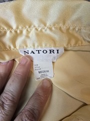 Natori Nightgown Tunic Top Medium M Vintage Pale Yellow Polyester Satin Chemise