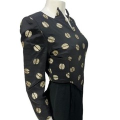 AMAZING RARE 80’s CH by Carolina Herrera Original Sample Black & Gold Dress