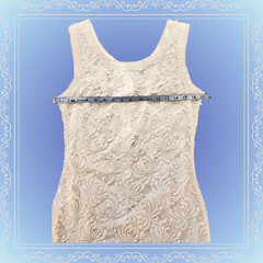medium mid-length vintage hand beaded ivory Scala wedding dress