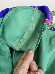 NWT Vtg 80s Papell Petites 100% Silk Jacket Nordstrom New Colorful Chain Print