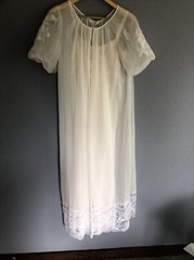 Vintage Henson Kickernick Nightgown Jacket White Two Piece Pajama Set 34” Bust S