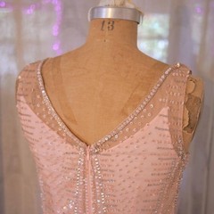 vtg 90s CACHE Y2K Pink Sequins Beaded Mermaid Maxi Dress Whimsigoth Fairycore 2