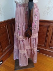 Vintage 1990s/Y2K Metro Wear Dusty Rose Boho Cottagecore Tiered Floral Maxi…