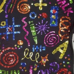 Vintage cotton cedars sequin crossing guard teacher school long sleeve shirt lg