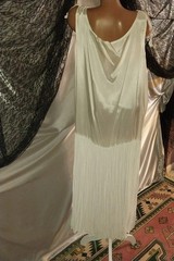 VTG Satin Lace Drop Waist Flapper Maxi Dress Roaring 20s styL 50 ETHEL CANE ESQU