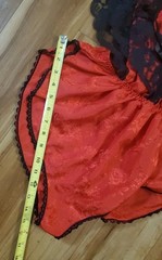 Vintage Henson Kickernick 80s Teddy Lingerie Sexy Red Black Lace Size Large USA