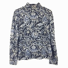 Vintage 80s Adrienne Vittadini Sz M Mock turtleneck sweater Floral lampo Zipper
