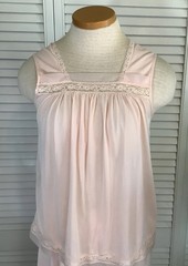 Vtg 60s Lorraine Pink Nylon Sleeveless 2 Piece Pjs Sz Small Nightgown Penoir Set