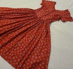 Vtg Laura Ashley Red Floral Midi Prarie Dress UK 14 US 10 Cottagecore Teatime