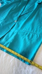 Vintage Sag Harbor Women 22W Short Sleeve Jacket Bright Blue Teal Office Career