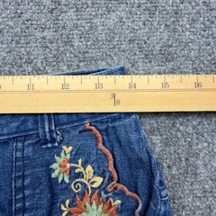 Vintage JCPenney Fashions High Waist Wide Leg Floral Embroidered Denim Jeans 27