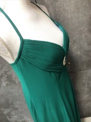 Vintage Niteline Della Roufogali Evening Cocktail Dress 100% Silk Green Sz 10
