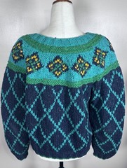 Vintage 1980s Liz Sport Bright Color Slouchy Chunky Knit Cropped Sweater Sz M