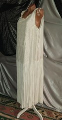 VTG Satin Lace Drop Waist Flapper Maxi Dress Roaring 20s styL 50 ETHEL CANE ESQU