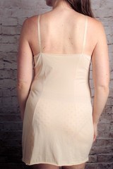 Vanity Fair Vintage 70s Retro Glam Satin Soft Full Slip Gown 34 TT Beige Pinup