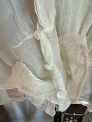 Vintage Antique Edwardian 1900s 1920s Ruffle Flowy Blouse Blue Bird Paris NYC