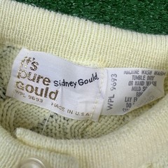 NWT Vintage Sidney Gould 60s Its Pure Gould Yellow Sweater Womens Size 42 NEW