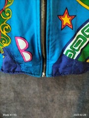 Vintage Hip Hop 80’s Retro Style large Colorful Geometric Light zip up Jacket
