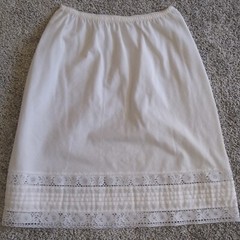 Vintage White Slip Skirt Lace Deena XS S