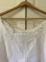 Vintage Victorian Edwardian White Cotton Slip Dress Nightgown Cottagecore