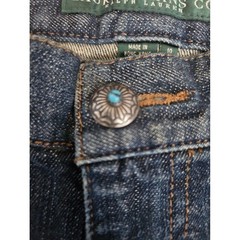 Vtg Lauren Ralph Lauren Turquoise Beaded Bootcut Jeans 10 Southwestern Aztec Y2K
