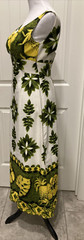 Vtg Diamond Head Sportswear Sleeveless Maxi Dress White/Green/Yellow SZ??