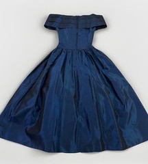 Vintage 80s Gunne Sax Moody Blue Taffeta Tulle Lined Party Dress SZ 9