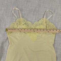 Vintage Sears Nylon Lace Full Slip Yellow Size 34 Dainty