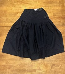 Vintage Burberrys Pleated Wool Skirt Black