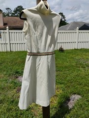 BLEEKER STREET vintage Dress 1960s/70sl Colored Belt, Turtle Neck Dress
