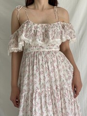 Vintage Gunne Sax Jessica San Francisco Floral Maxi Dress Cottagecore Prairie