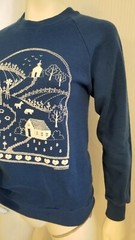 Vintage Gopher Activewear Puffy Print Blue Crewneck Sweatshirt – Women’s S *B3