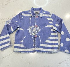 Keren Hart VTG Quilted Floral Reversible Purple Jacket Boho Cottagecore XL