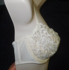 NWOT! VTG Victoria’s Secret Ivory Embroidered Lace Unlined Balconette Bra 36C