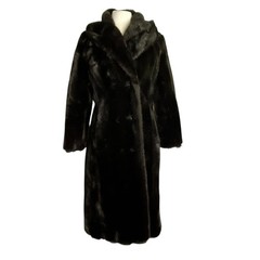 Vintage 1960’s Martinique Mob Dark Brown Faux Fur Longline Coat Dubrowsky Joseph