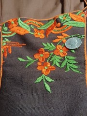 True VTG Mid-century Sleeveless Embroidered Folk Sun Dress Flower Power Mod MCM