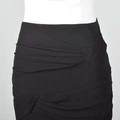XS 1990s Escada Black Pencil Skirt Draped Detail Wear to Work Separates 90s VTG