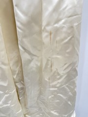 1930s Wedding Bridal Gown Ivory Liquid Satin & Embroidered Lace Train Handmade