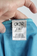 Cache One Shoulder Beaded Dress Vtg Y2K Asymmetrical Hi Low Cocktail Prom Gown S