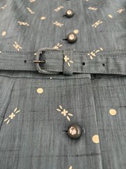 Vintage 1950’s Handmade Small Woman’s Dress Fab Workmanship 21 Buttons Belt
