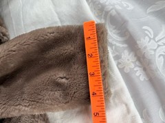 Vtg 60s Coat Swing Plush Jacket Old Hollywood Borgana Faux Fur Taupe Brown S M