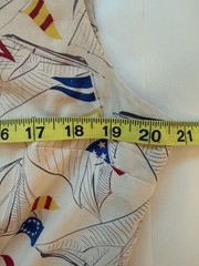 1940s 50s Sailboat Novelty Print Sailcloth Cotton Sportswear Blouse Fitted M/L