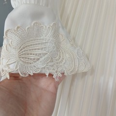 JCPenney Fashions Vintage Wedding Dress Train Long Sleeve Blouson Union Tag Sz10