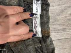 Liz Claiborne Vintage Gray Brown Plaid Wool Pleated Skirt Regular 6 8