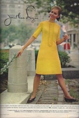60s Vintage JOHNATHAN LOGAN mod mcm Knit Designer Dress Fabulous Color!