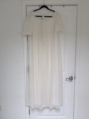 VTG 50s 60s Odette Barsa for Lord & Taylor Sheer White Peignoir Robe Puff Sleeve