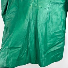 Michael Hoban North Beach Green Leather Blazer Jacket Vintage Womens Size 7/8