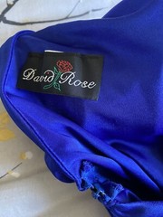 David Rose Vintage Saphire Blue 80s Rushed Dress NWT Deadstock made in USA 14